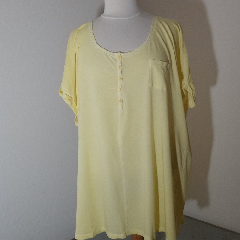 Lane Bryant pale yellow T-shirt